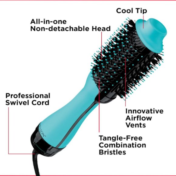 REVLON One-Step Volumizer Original 1.0 Hair Dryer and Hot Air Brush in Mint - Picture 3 of 6